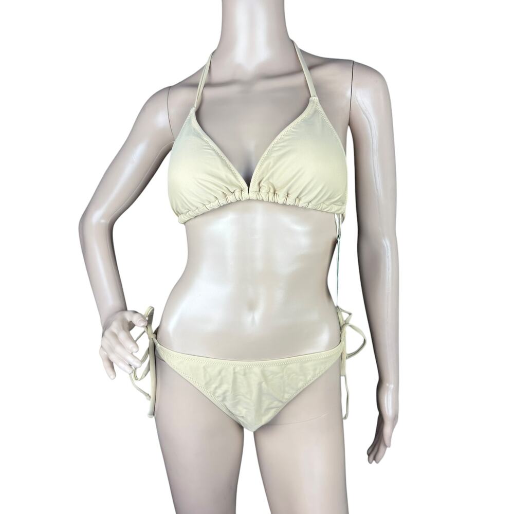 New Shekini Tan 2-Piece Bikini – Tie Side Bottom & Triangle Padded Top Size M